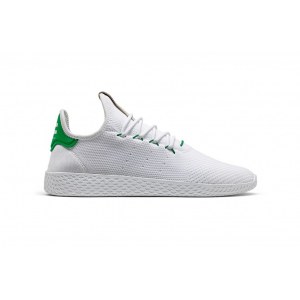 Кроссовки Adidas x Pharrell Williams Tennis Hu Primeknit арт. 902 белый/зеленый (White/Green)